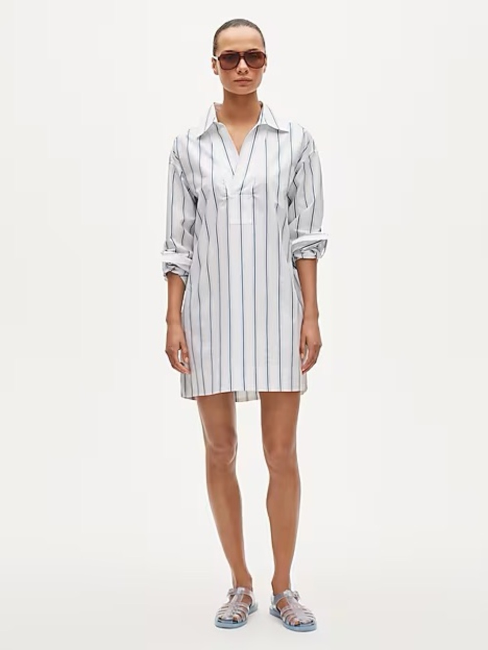 NWT! J.Crew V-neck popover dress in linen